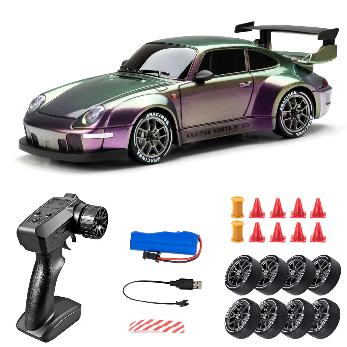 Auto RC de drift 1:24 color violeta degradé