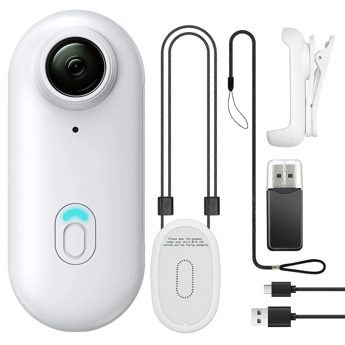 Mini cámara corporal WiFi 1080P color blanco