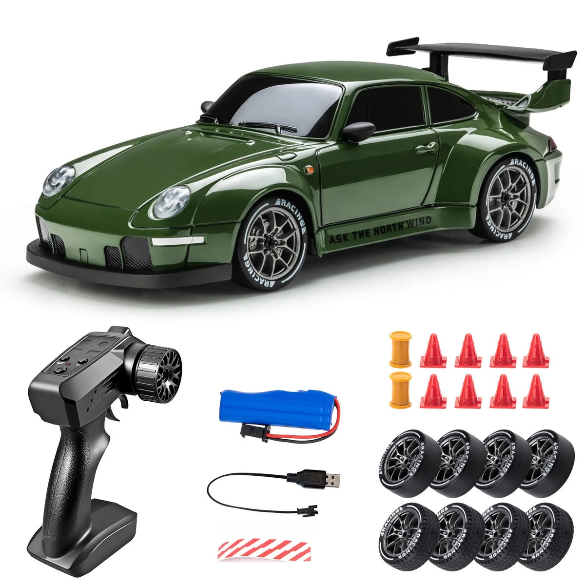Auto RC de drift 1:24 color verde