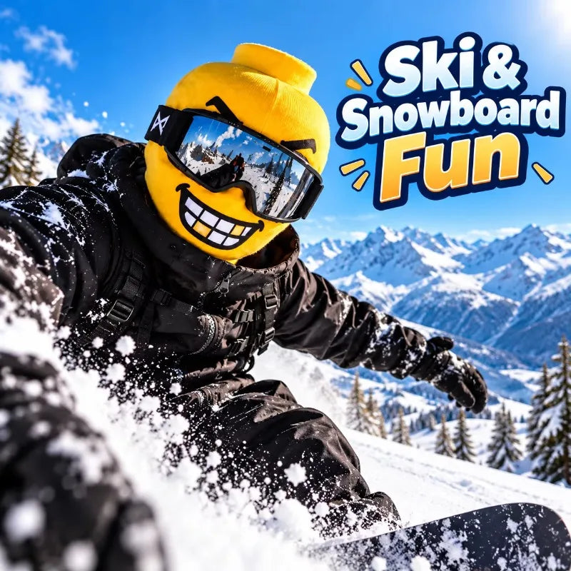 Balaclava emoji amarilla para esquí y snowboard