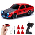 Auto RC de drift 1:64 color rojo retro