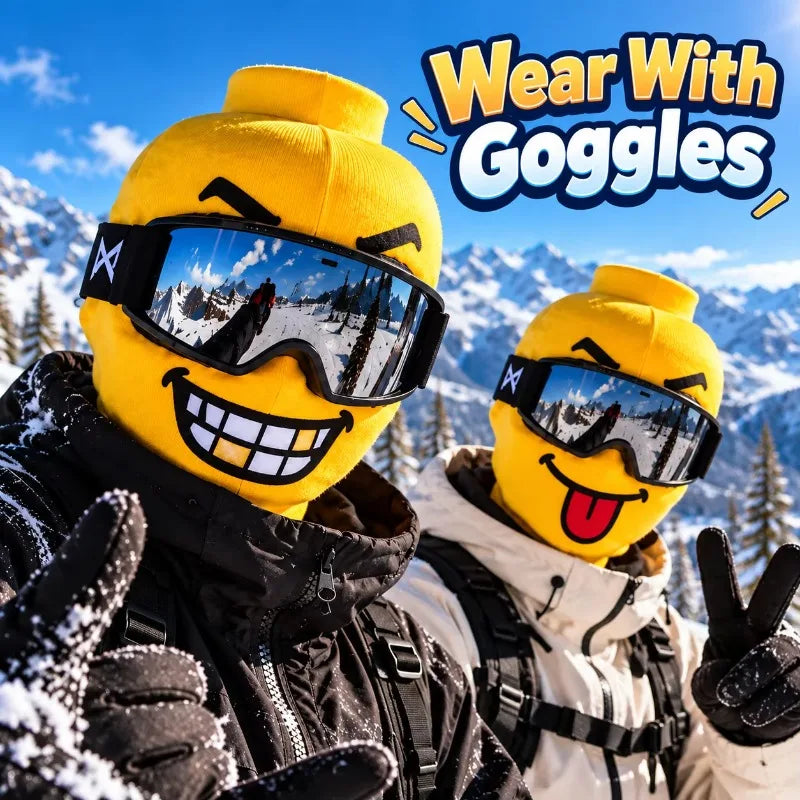 Balaclava emoji amarilla con antiparras