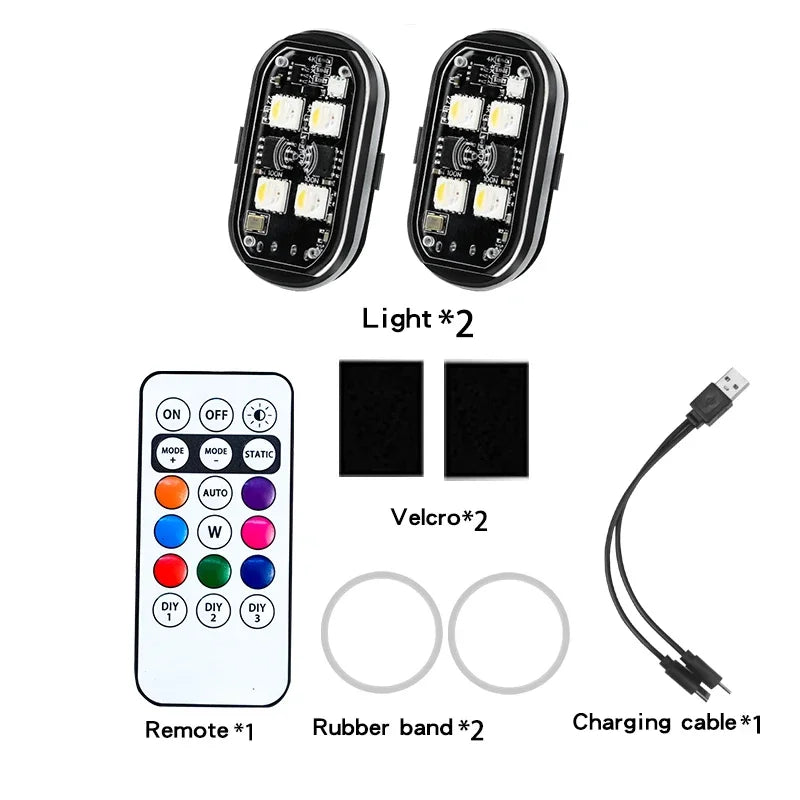 Pack de 2 luces estroboscópicas LED RGB con control remoto