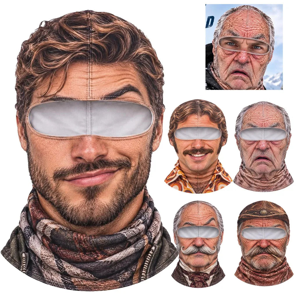 Balaclava cara de viejo con bigote, foto principal