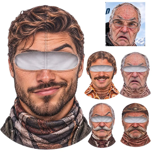 Balaclava cara de viejo con bigote, foto principal