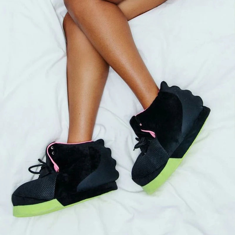 Negro con suela verde fluo