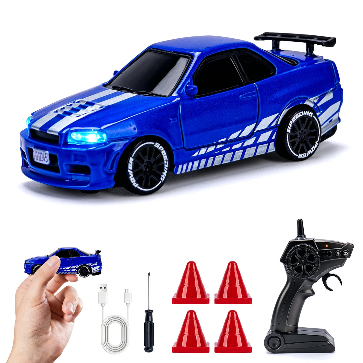 Auto RC de drift 1:64 color azul