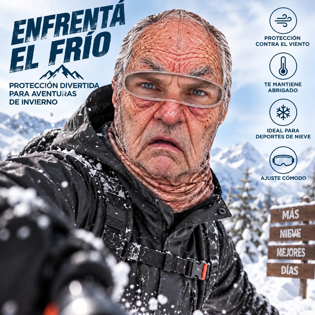Balaclava Cara de Viejo con Bigote