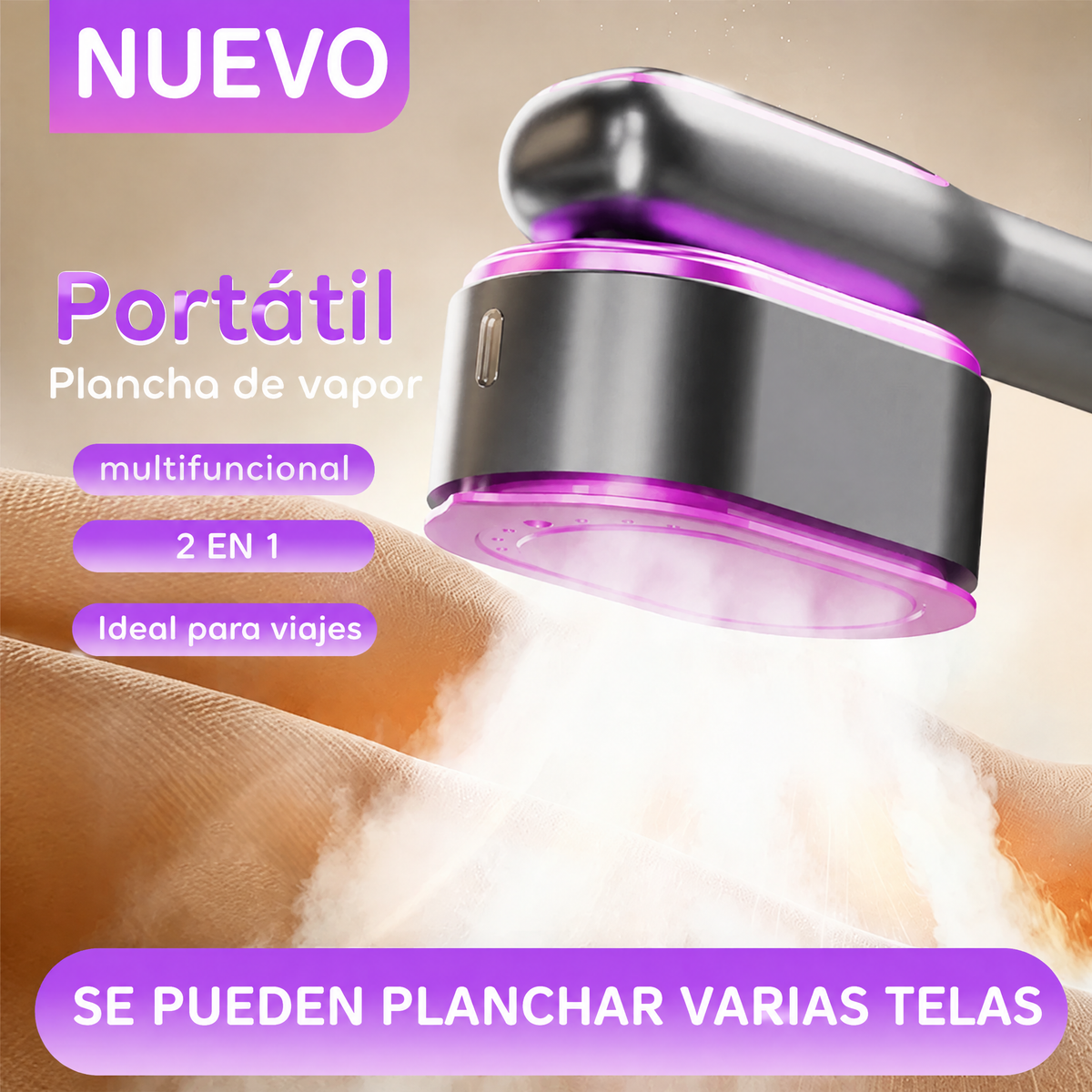Plancha de vapor portátil multifuncional, 2 en 1, ideal para viajes