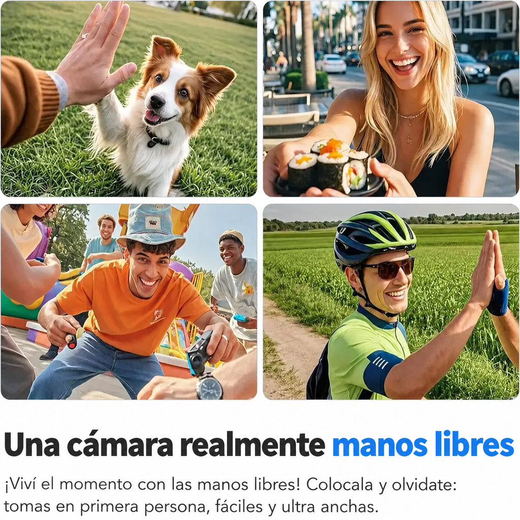 Mini Cámara Corporal WiFi · Manos Libres 1080P / 4K