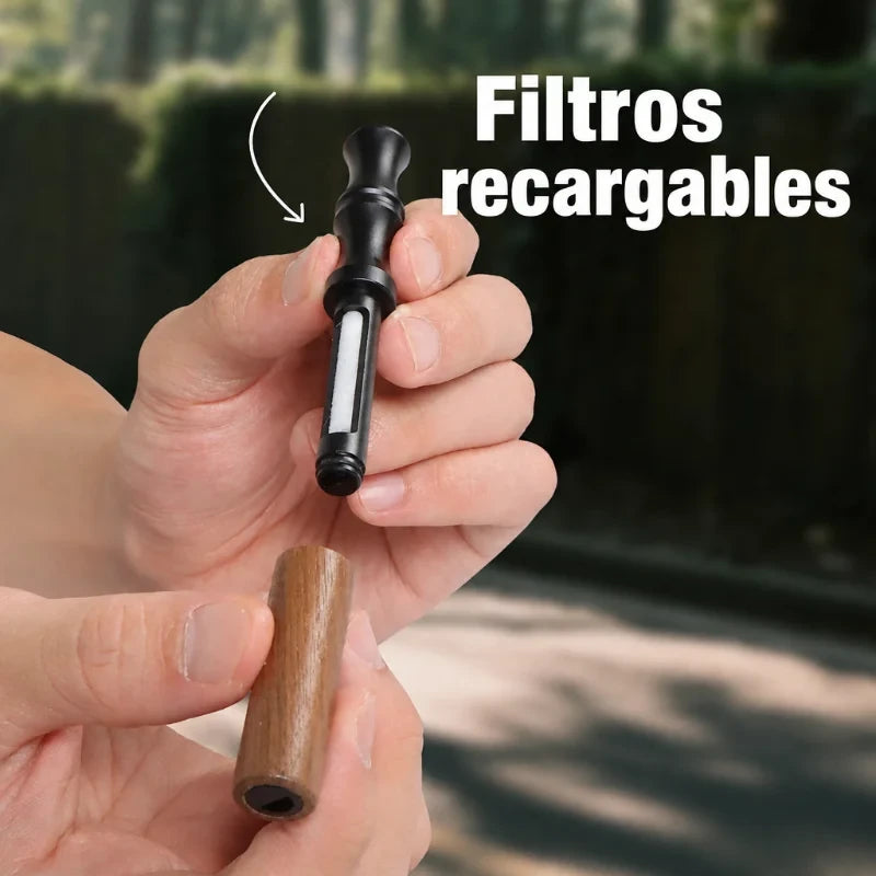 Colocando el filtro de sabor en el inhalador