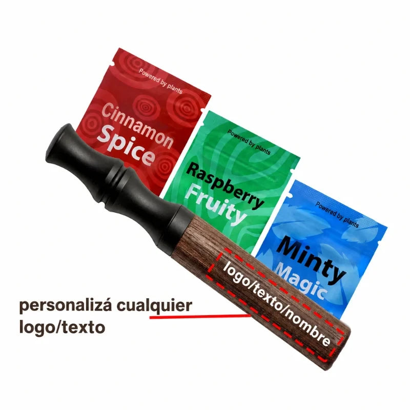Inhalador de nogal personalizado con grabado
