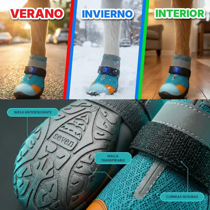 Zapatos para verano, invierno e interior, con detalle de la suela antideslizante y la malla transpirable