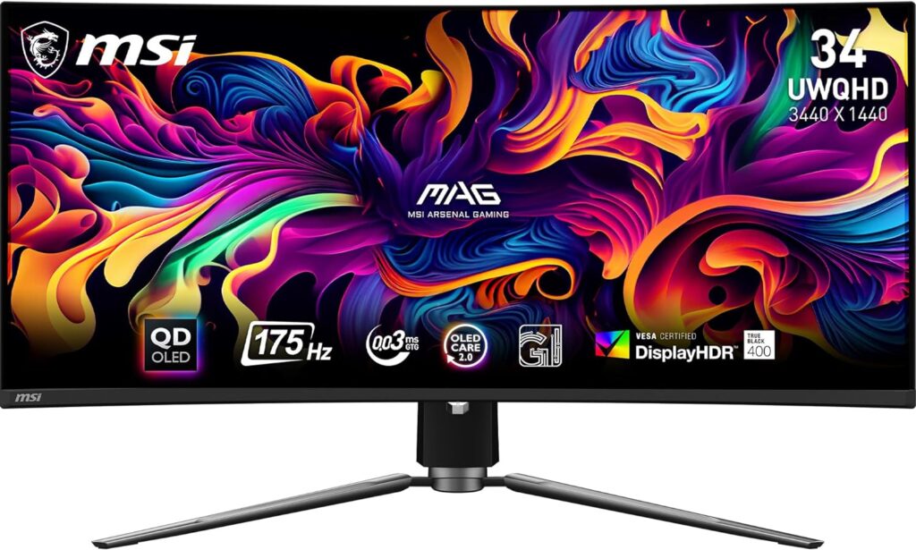 MSI MAG341CQP QD-OLED, 34 Monitor OLED curvado para juegos, 3440 x 1440, 144hz