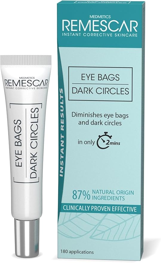 Remescar Bolsas y Ojeras Efecto Inmediato 8ml - Crema para el Tratamiento & Eliminación Instantánea de las Bolsas de los Ojos - Funciona en 2 minutos - 180 Aplicaciones